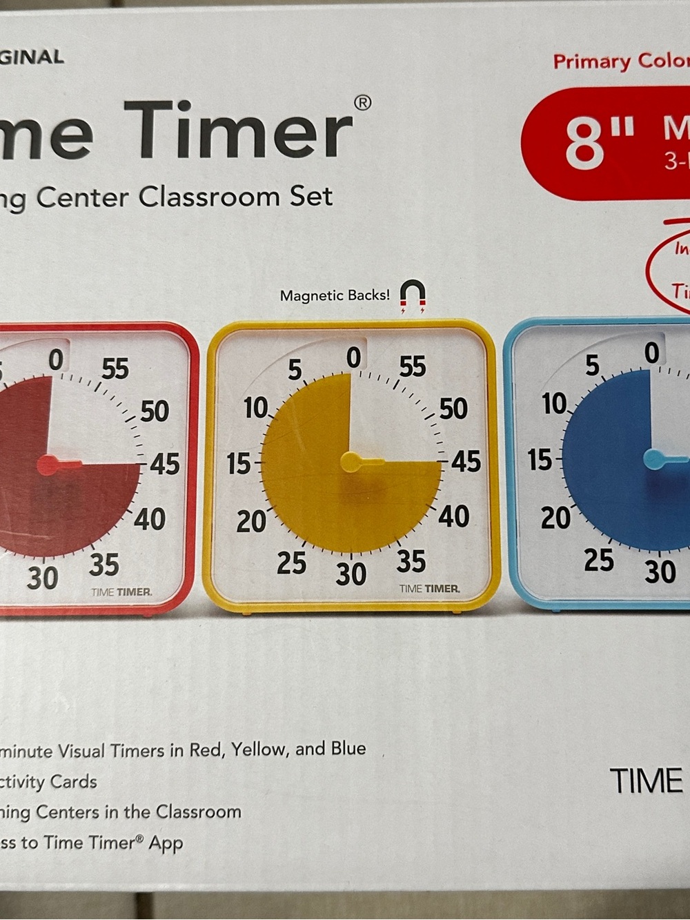 Kids Visual Magnetic Timers - Red, Yellow, Blue
